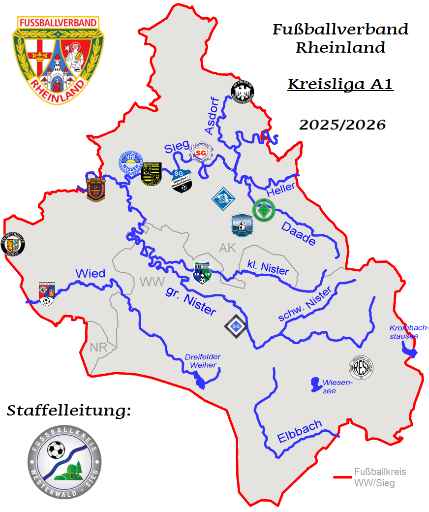 Landkarte Kreisliga A1 24-25
